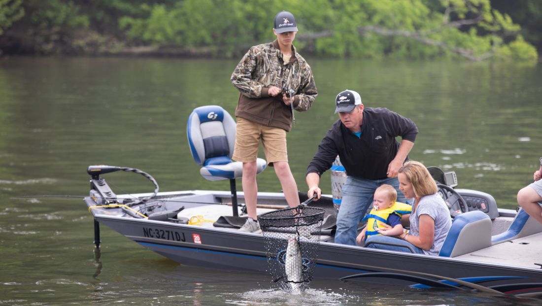Family Fishing on the Roanoke River in Weldon, NC